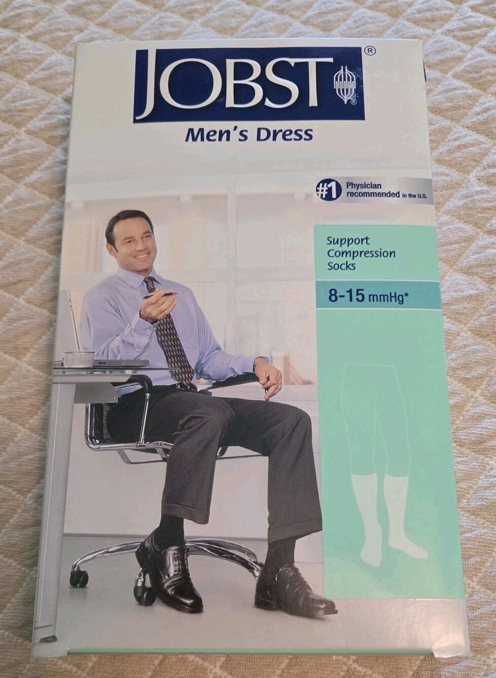 JOBST Men's Dress Compression Socks Khaki XLarge 8-15 mmHg Knee High New